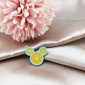 10pcs Orange Slice Mouse Head Alloy Enamel Charms