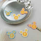 10pcs Orange Slice Mouse Head Alloy Enamel Charms