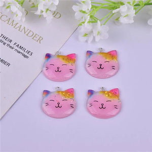 10pcs/pack Animal Bling Cat DIY Resin Charms for Jewelry Making