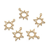 Raw Brass Sun Star Charms Pendants for DIY Jewelry Making