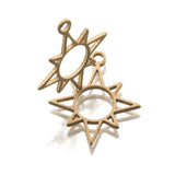Raw Brass Sun Star Charms Pendants for DIY Jewelry Making