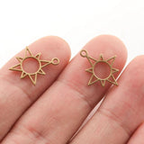 Raw Brass Sun Star Charms Pendants for DIY Jewelry Making