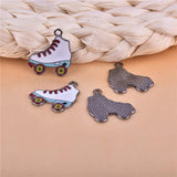 10pcs/pack Skates Enamel Metal Charms for DIY Jewelry Making