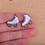 10pcs/pack Skates Enamel Metal Charms for DIY Jewelry Making