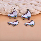 10pcs/pack Skates Enamel Metal Charms for DIY Jewelry Making