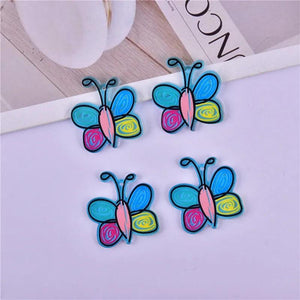 10pcs Arcylic Butterfly Charms for DIY Earring Making