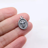 5pcs Oval Cross Coin Charms Pendant DIY Necklace Earrings Bracelets