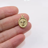 5pcs Oval Cross Coin Charms Pendant DIY Necklace Earrings Bracelets