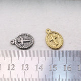 5pcs Oval Cross Coin Charms Pendant DIY Necklace Earrings Bracelets