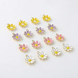 10pcs Flower Enamel Charms for DIY Jewelry Making 12x14mm