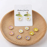 10pcs Flower Enamel Charms for DIY Jewelry Making 12x14mm