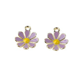 10pcs Flower Enamel Charms for DIY Jewelry Making 12x14mm