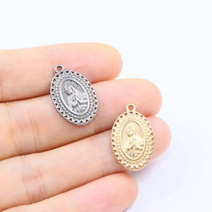 5pcs 20*13mm Stainless Steel High Jesus Charms Pendant DIY Necklace Earrings