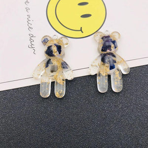 10pcs Glitter Bear Pendant Charm for DIY Making - Keychain, Earring