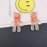 10pcs Glitter Bear Pendant Charm for DIY Making - Keychain, Earring