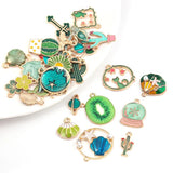 10pcs Enamel Charms Plant Animal Pendant DIY Jewelry Making Mix