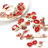 10pcs Enamel Charms Plant Animal Pendant DIY Jewelry Making Mix