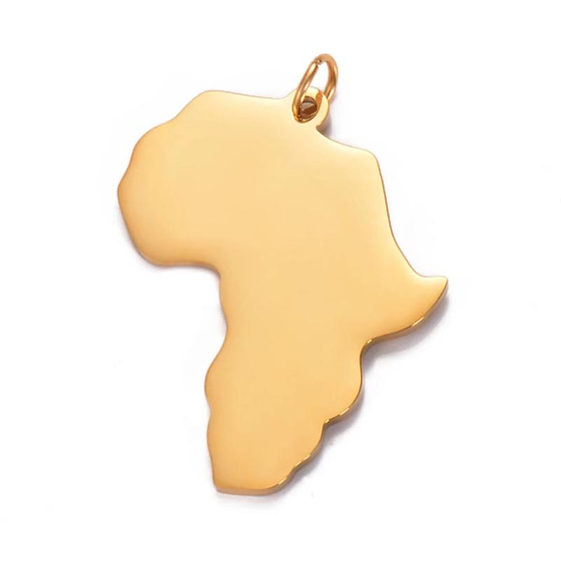 3Pcs Africa Map Stainless Steel Charms Pendants DIY Jewelry Making