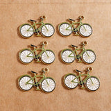 10pcs Enamel Bicycle Charms for Jewelry Making DIY Bracelets Necklaces