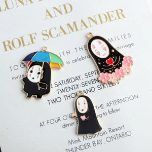 Spirited Away No Face Enamel Charms Dangle Pendant DIY Necklace Bracelet Craft