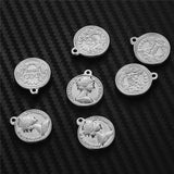 5pcs Stainless Steel Queen Elizabeth Coin Pendants