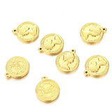 5pcs Stainless Steel Queen Elizabeth Coin Pendants