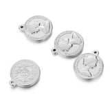 5pcs Stainless Steel Queen Elizabeth Coin Pendants