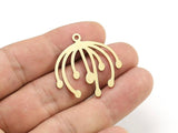 6pcs Brass Flower Dangle Earring Charms, 31x30.9x0.7mm, Brass Findings - R1482