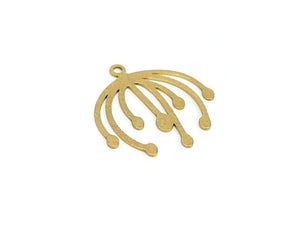6pcs Brass Flower Dangle Earring Charms, 31x30.9x0.7mm, Brass Findings - R1482