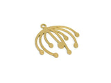 6pcs Brass Flower Dangle Earring Charms, 31x30.9x0.7mm, Brass Findings - R1482