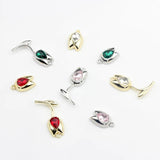 Crystal Tulip Flowers Charms Pendant 6pcs/lot DIY Jewelry Making Finding