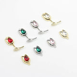 Crystal Tulip Flowers Charms Pendant 6pcs/lot DIY Jewelry Making Finding