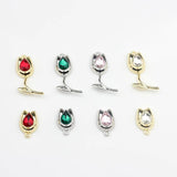 Crystal Tulip Flowers Charms Pendant 6pcs/lot DIY Jewelry Making Finding