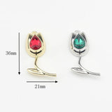 Crystal Tulip Flowers Charms Pendant 6pcs/lot DIY Jewelry Making Finding