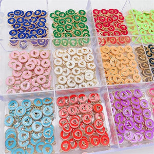 Kpop 20Pcs/Lot Angel Heart Pendant Charms Golden Metal With Hole