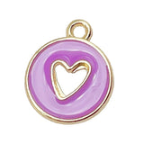 Kpop 20Pcs/Lot Angel Heart Pendant Charms Golden Metal With Hole