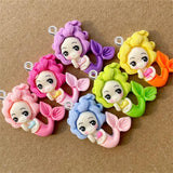10Pcs Mermaid Princess Resin Charms DIY Pendant Jewelry Making