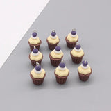10pcs 3D Ice Cream Cupcakes Resin Charms Butterscotch Cake Food Pendant