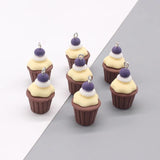 10pcs 3D Ice Cream Cupcakes Resin Charms Butterscotch Cake Food Pendant