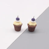 10pcs 3D Ice Cream Cupcakes Resin Charms Butterscotch Cake Food Pendant