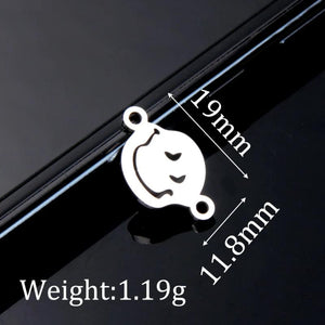 10pcs Smiley Pendant Stainless Steel for DIY Jewelry DZ-3014