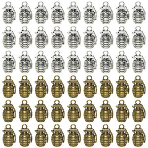 10pcs U.S. M2 Hand Grenades Charm Bracelet Keychain DIY Jewelry Pendants
