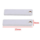 10Pcs Stainless Steel Rectangle Metal Stamping Bar Charms Pendants