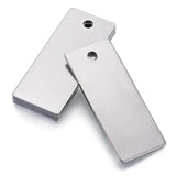 10Pcs Stainless Steel Rectangle Metal Stamping Bar Charms Pendants