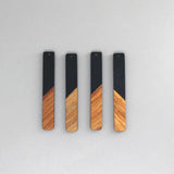 6pcs Splice Wood Resin Earring Charms Vintage DIY Jewelry Making