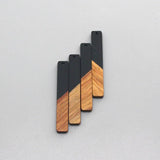 6pcs Splice Wood Resin Earring Charms Vintage DIY Jewelry Making
