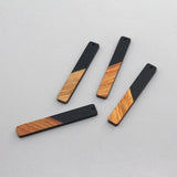 6pcs Splice Wood Resin Earring Charms Vintage DIY Jewelry Making