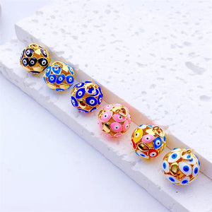 Enamel Evil Eye Charms for Jewelry Making Boho Greek Eye Diy Supplies