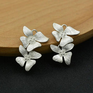 4PCS 24x15MM 24K Brass Flower Charms Pendants DIY Jewelry