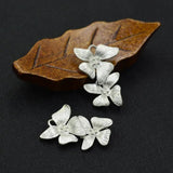 4PCS 24x15MM 24K Brass Flower Charms Pendants DIY Jewelry